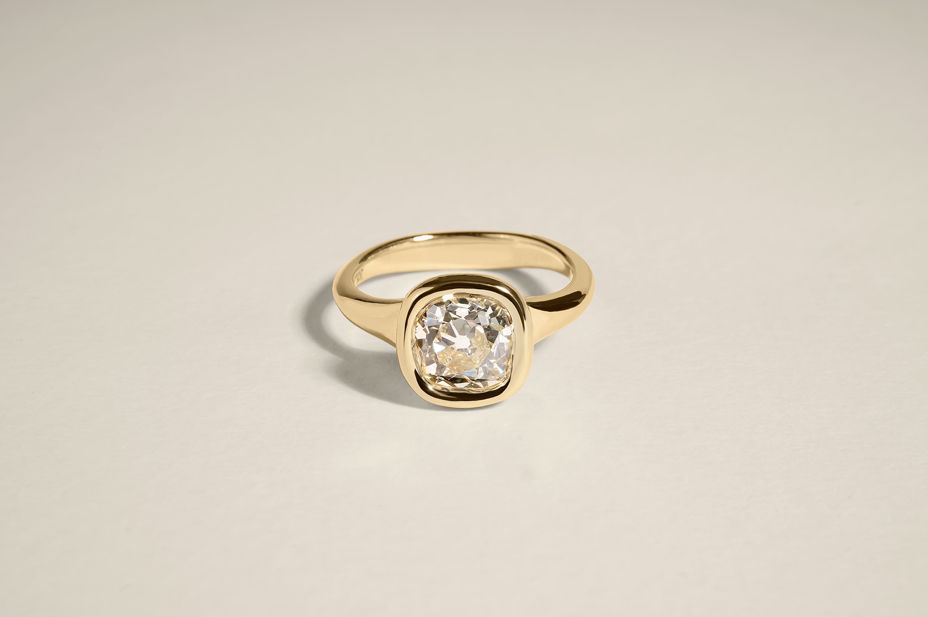 1.73 Carat Old Mine Cut Diamond Seraph Engagement Ring