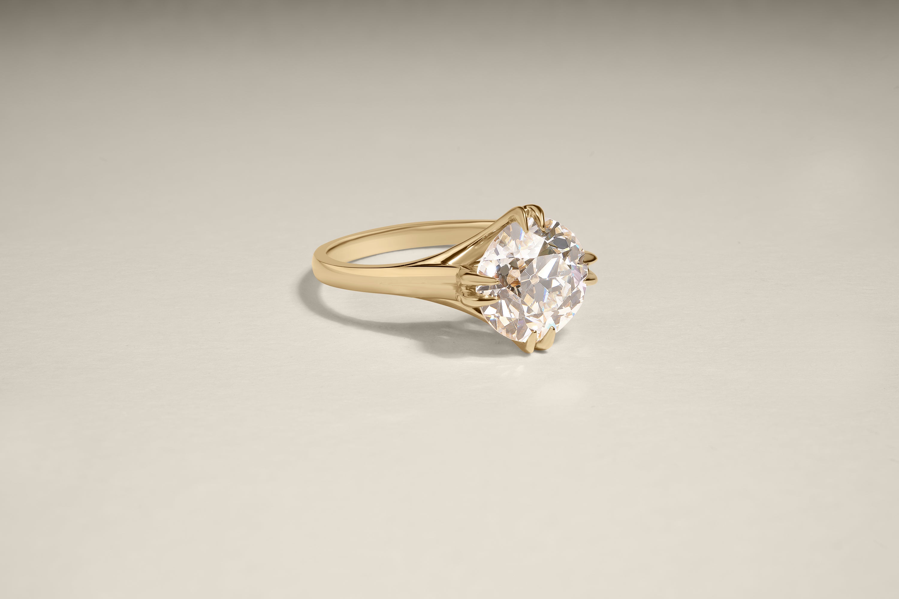2.05 Carat Old European Cut Diamond Unis Ring