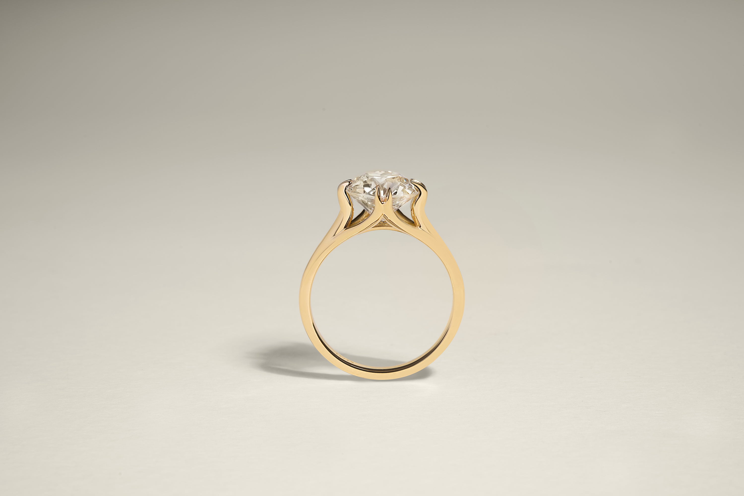 2.05 Carat Old European Cut Diamond Unis Ring