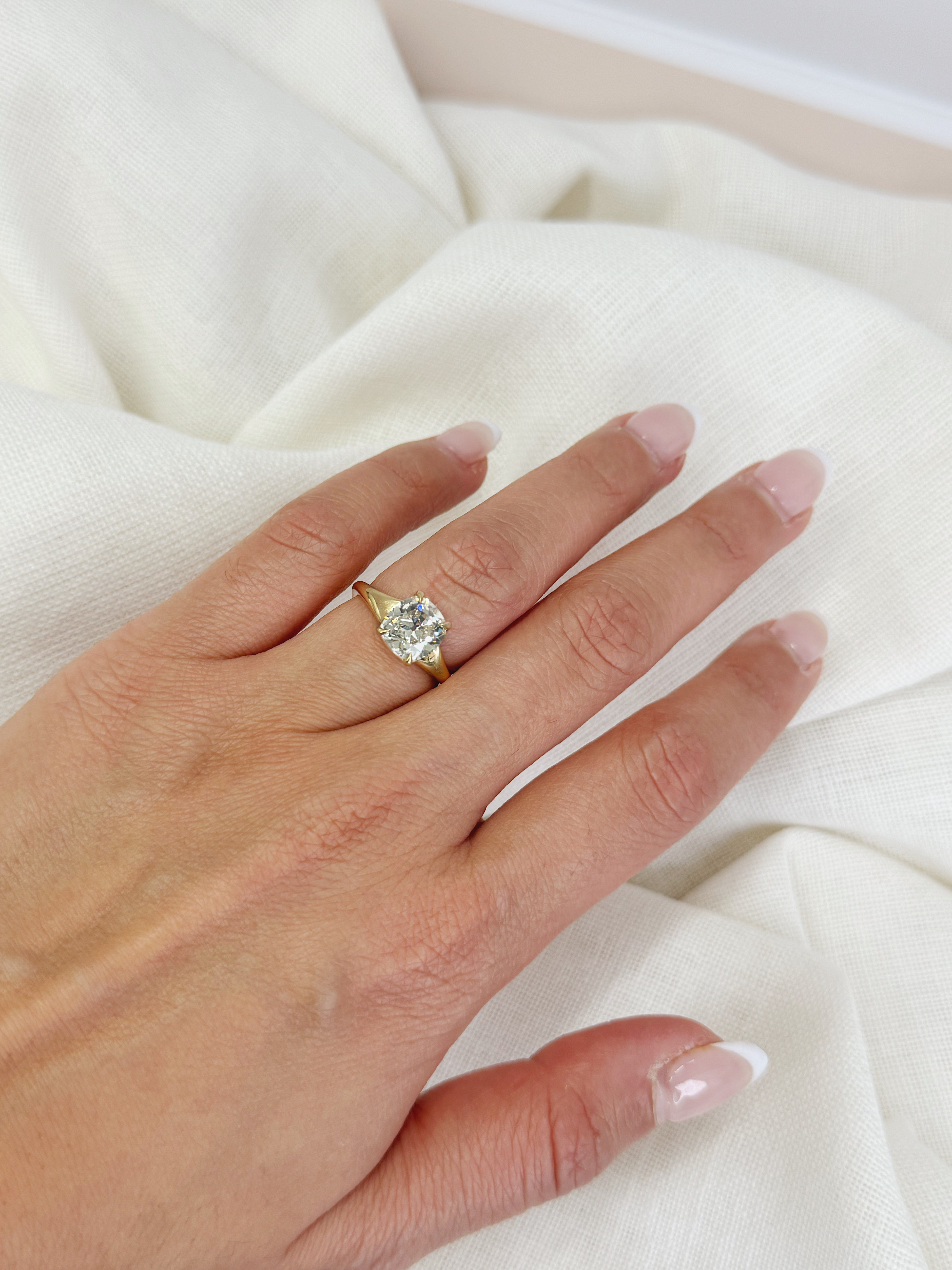 2.25 Carat Old Mine Brilliant Diamond Dea Ring