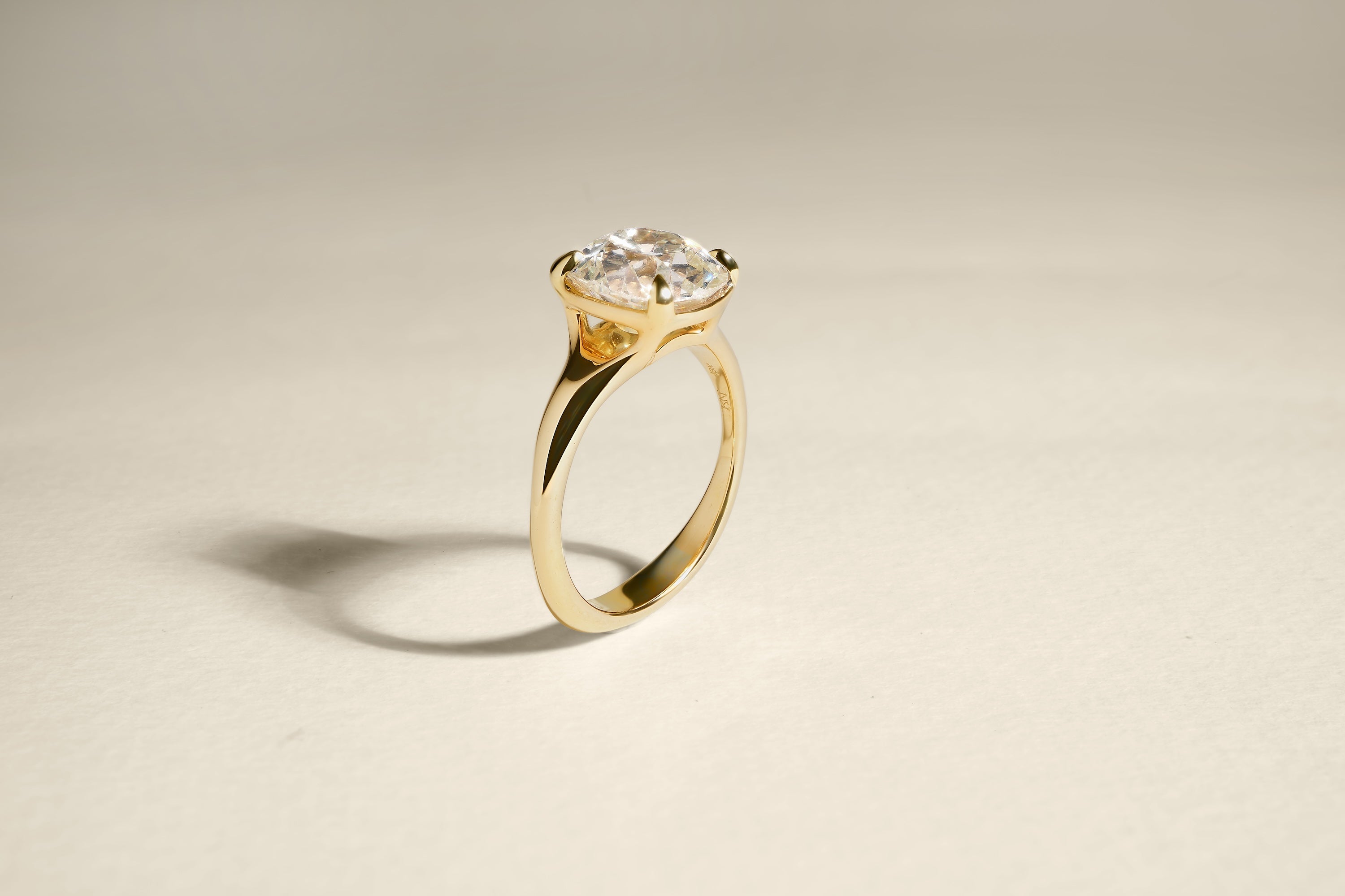 3.18 Carat Old Mine Cut Diamond Dea Engagement Ring