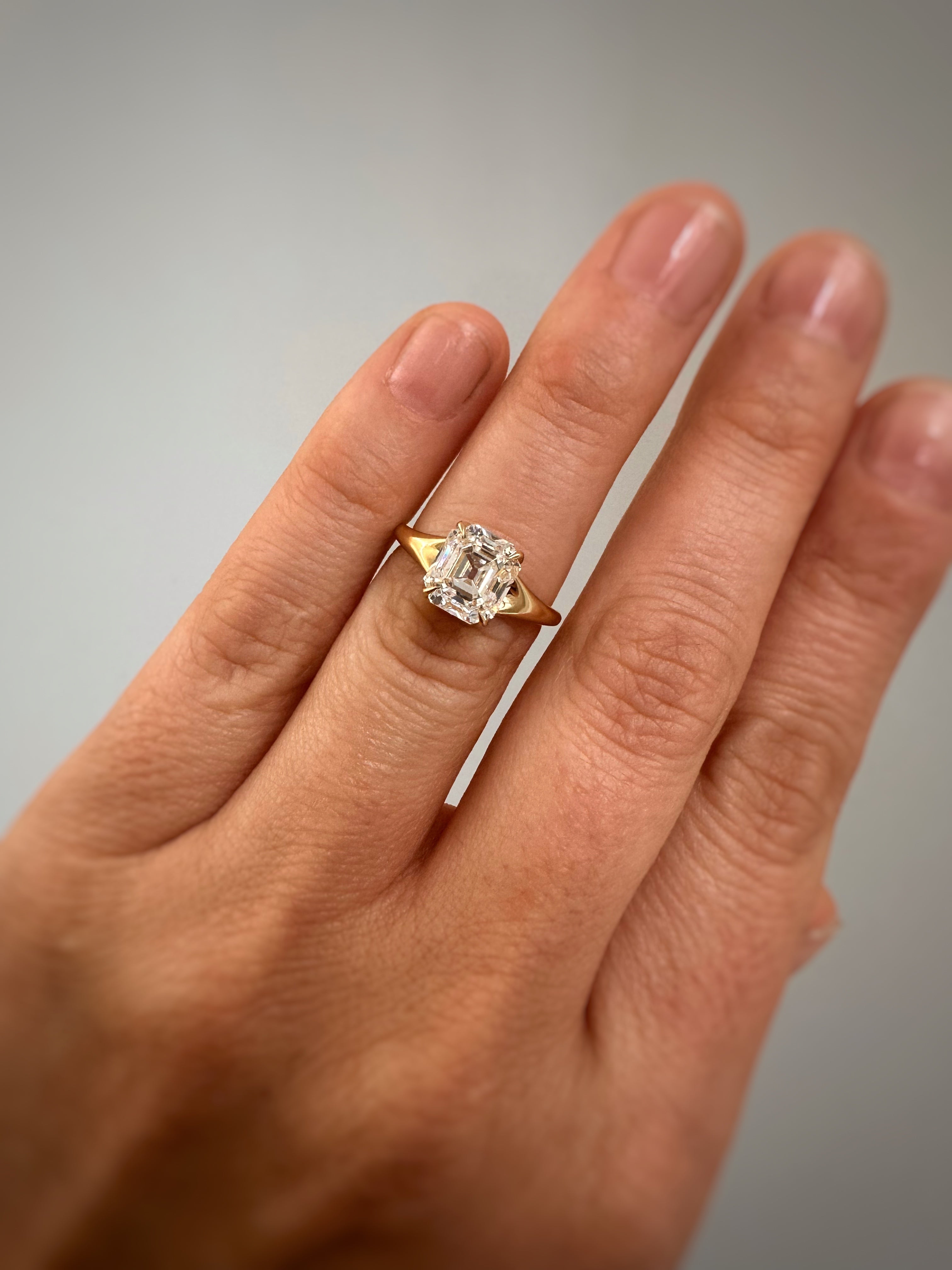 2.50 Carat Asscher Cut Diamond Dea Ring