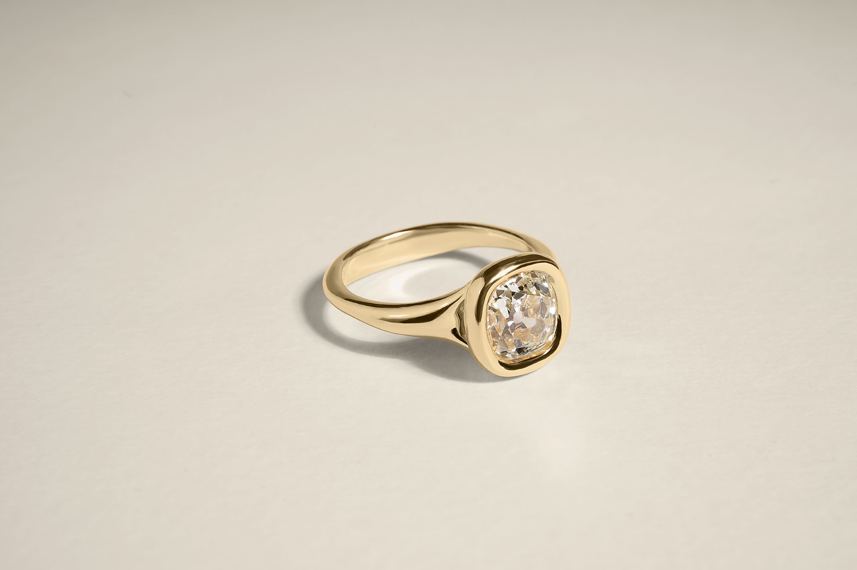 1.73 Carat Old Mine Cut Diamond Seraph Engagement Ring