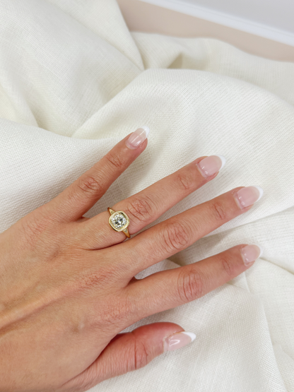 1.88 Carat Old Mine Brilliant Diamond Seraph Ring