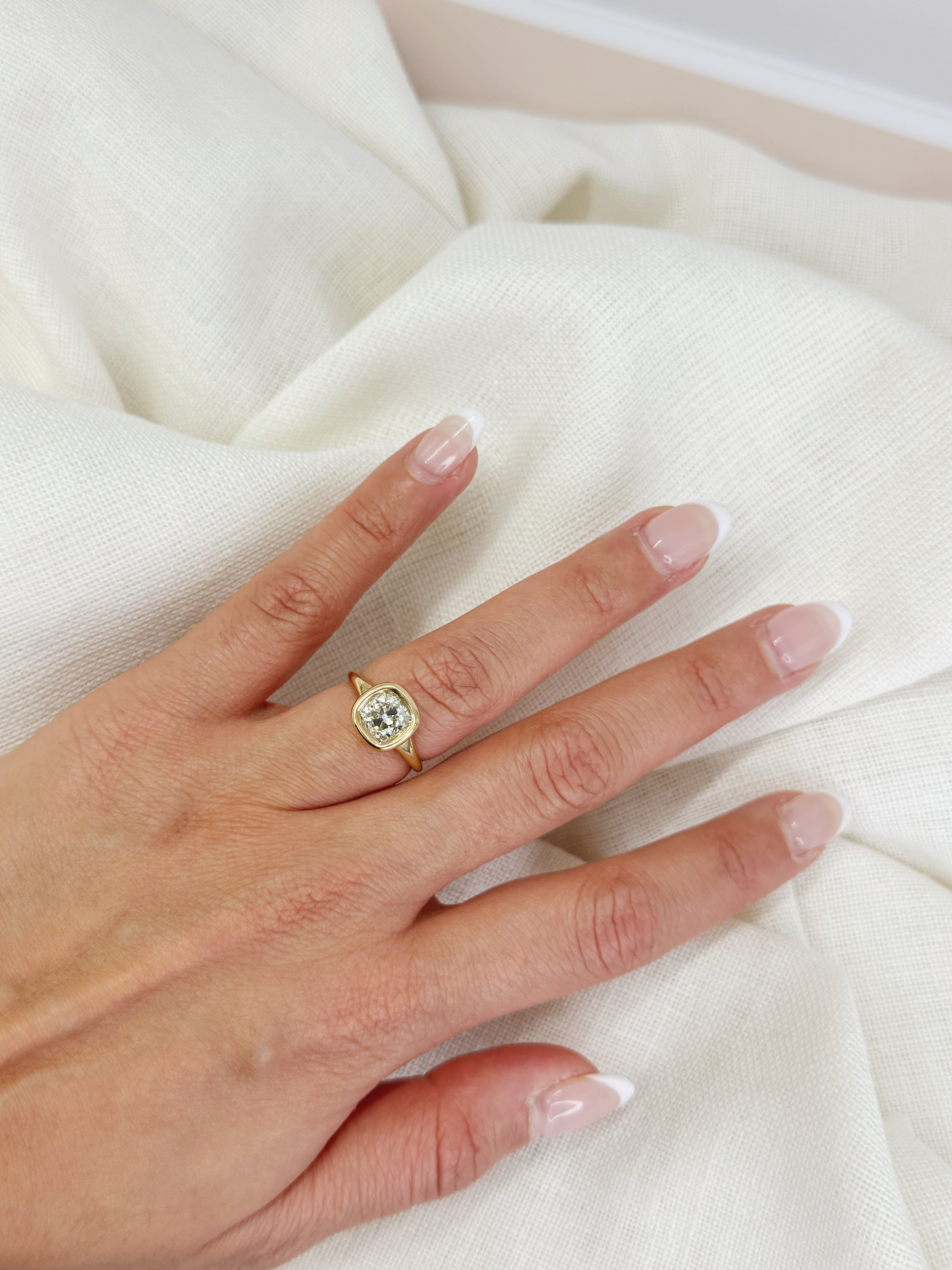 1.88 Carat Old Mine Brilliant Diamond Seraph Ring