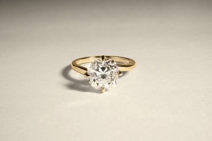 3.00 Carat Antique Cushion Brilliant Diamond Nodo Ring