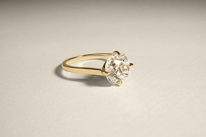 3.00 Carat Antique Cushion Brilliant Diamond Nodo Ring