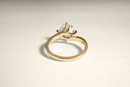 3.00 Carat Antique Cushion Brilliant Diamond Nodo Ring