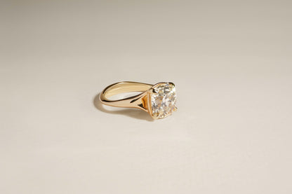 3.18 Carat Old Mine Cut Diamond Dea Engagement Ring