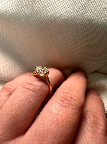 2.05 Carat Old European Cut Diamond Unis Ring