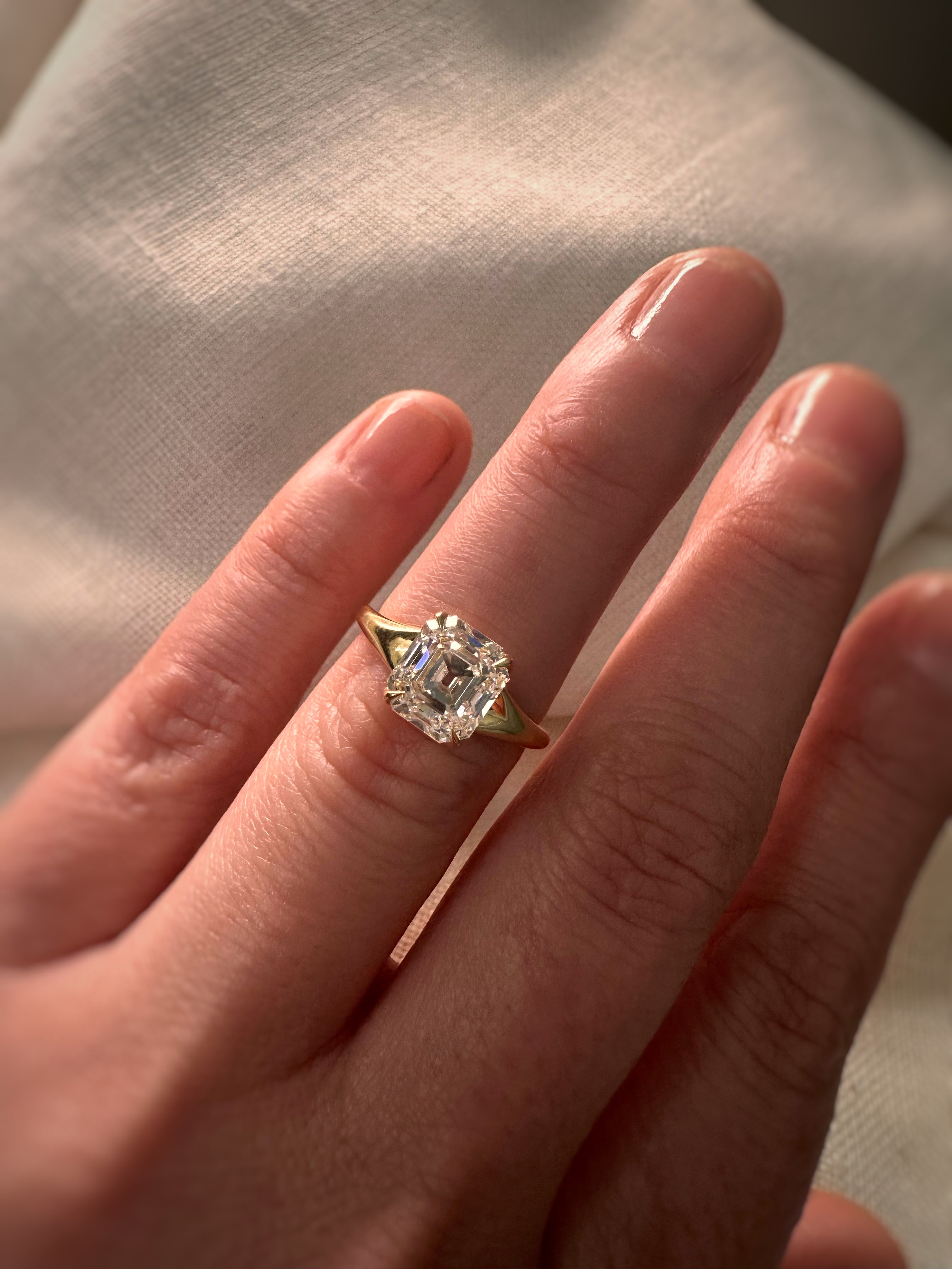 2.50 Carat Asscher Cut Diamond Dea Ring – Karina Noel